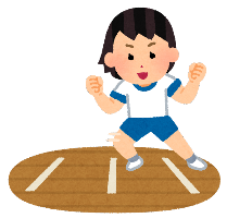 反復横跳びをしているイラスト