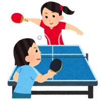 卓球をしているイラスト
