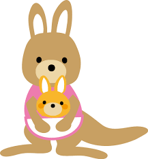親子のカンガルーのイラスト
