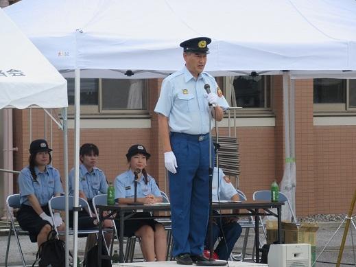 滋賀県消防操法大会激励会であいさつをしている市長の写真