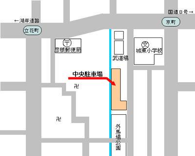 河瀬駅前西口自転車駐車場の地図