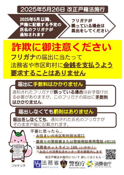 詐欺に御注意くださいチラシ