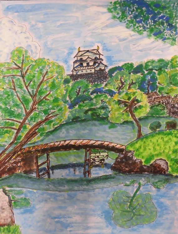 玄宮園から見える彦根城