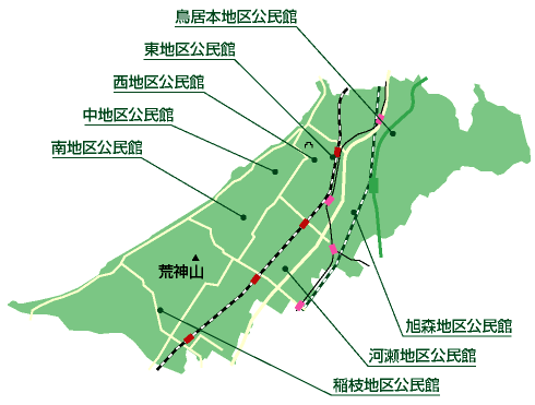 彦根地区公民館の地図