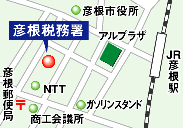 彦根税務署の地図