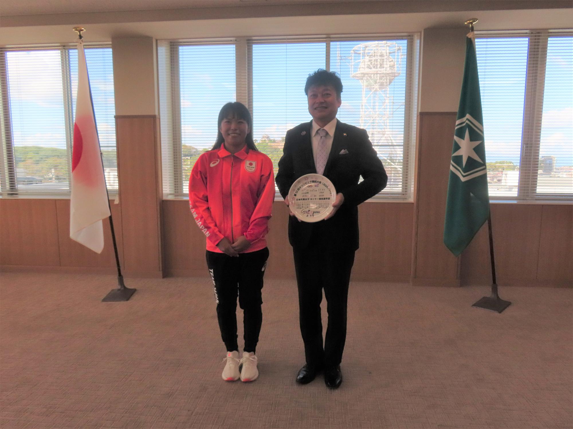 森選手と彦根市長