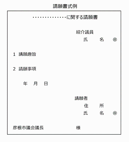 請願書式例画像