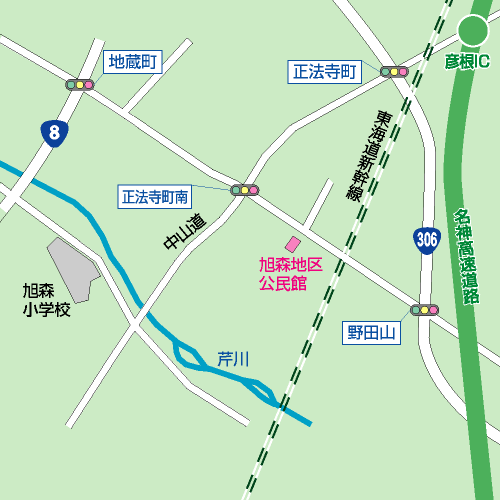 旭森地区公民館周辺地図