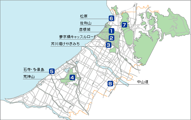 彦根八景地図