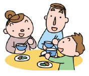 家族の食卓イラスト