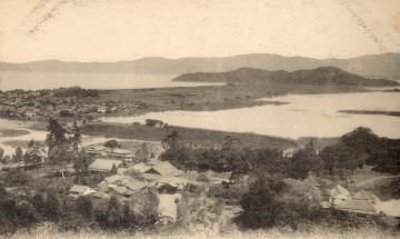 楽々園、琵琶湖を望む古写真