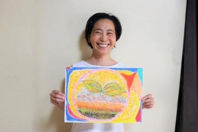 リトリートイベント内のブレスワークで鶴田さんが作成した絵