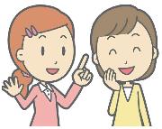 話をしている女の子二人のイラスト
