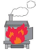 焼却炉が燃えているイメージイラスト