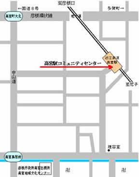 高宮駅コミュニティセンターの周辺地図