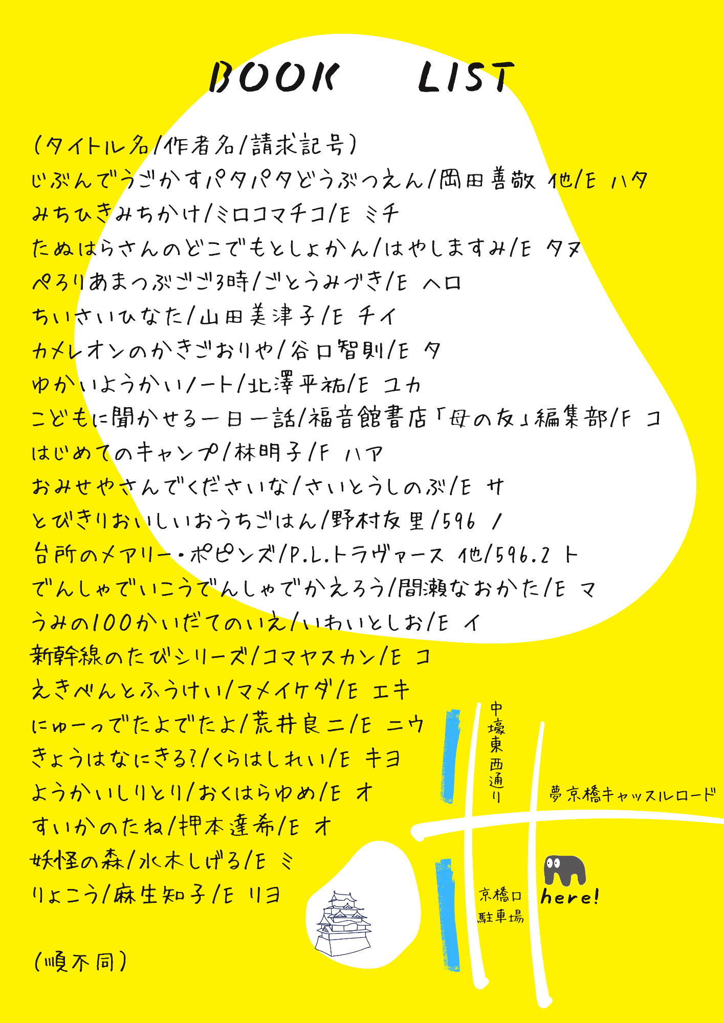 企画のPOP裏面（ブックリスト）