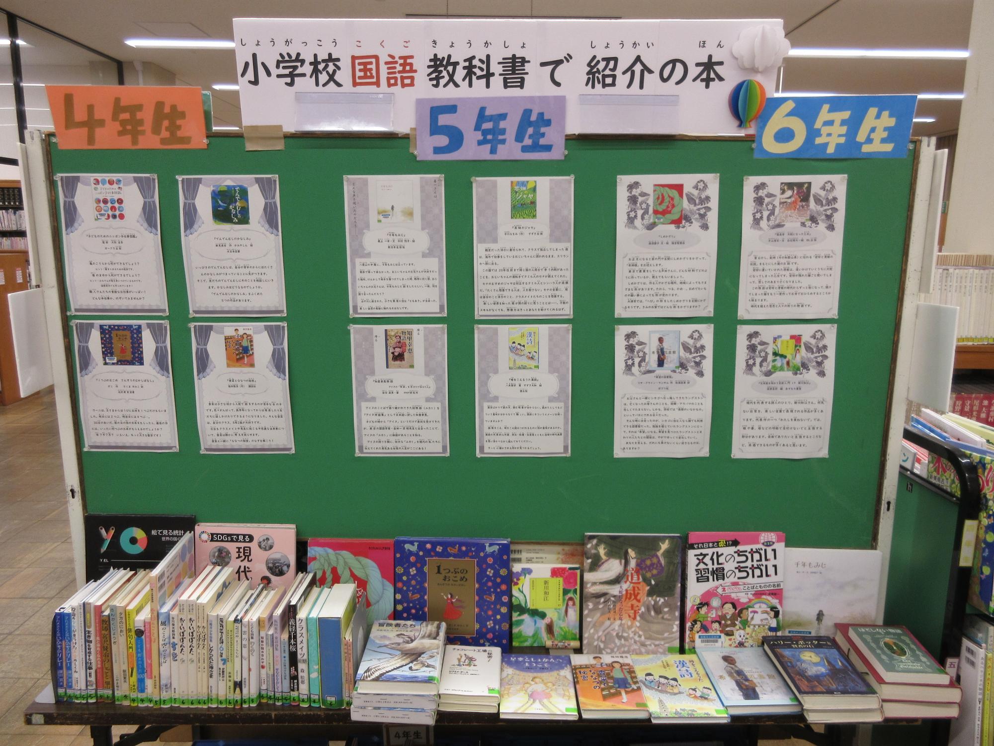 教科書展示の様子（4年生から6年生）