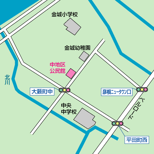 中地区公民館周辺図