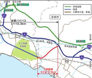 米原バイパスの地図