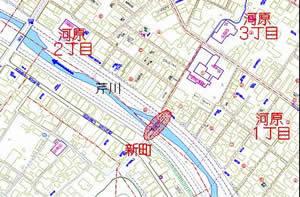 付近（新町付近・恵比須橋）地図