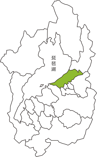 彦根市の位置を示した地図