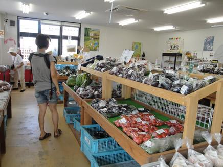 女性客二人が店内の野菜などの商品を見ている写真