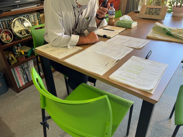 福祉避難所（彦根市南デイサービスセンター）での訓練の様子