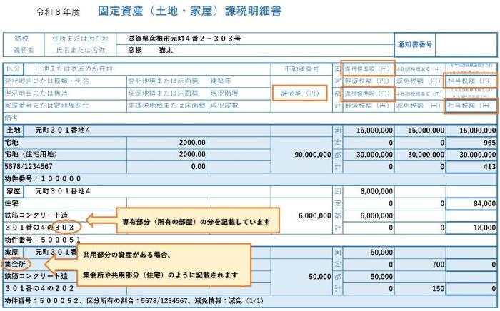 課税明細書例