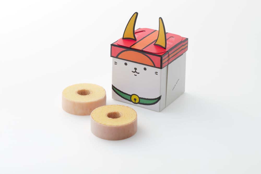 バームクーヘンの、ひこにゃんデザインパッケージ前面の画像